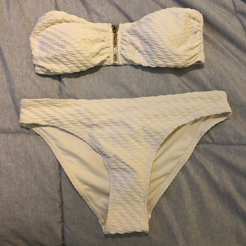 H&M ribbed white bikini